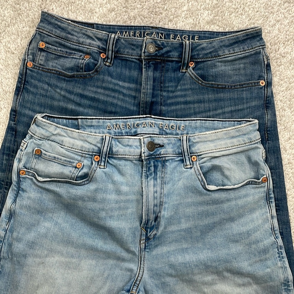 2 Pair American Eagle Airflex + Athletic Fit Jeans